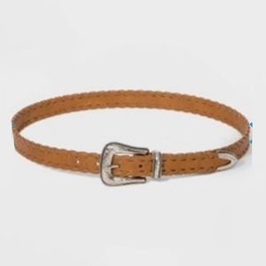 Wild Fable Brown w Silver Western Buckle Belt Large nwt
